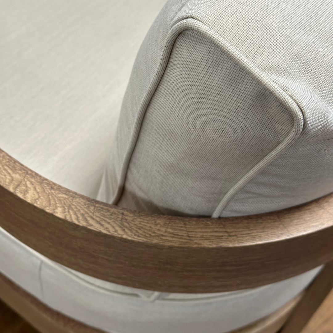 N3 Oak Lounge Chair Bone Canvas - Image 4