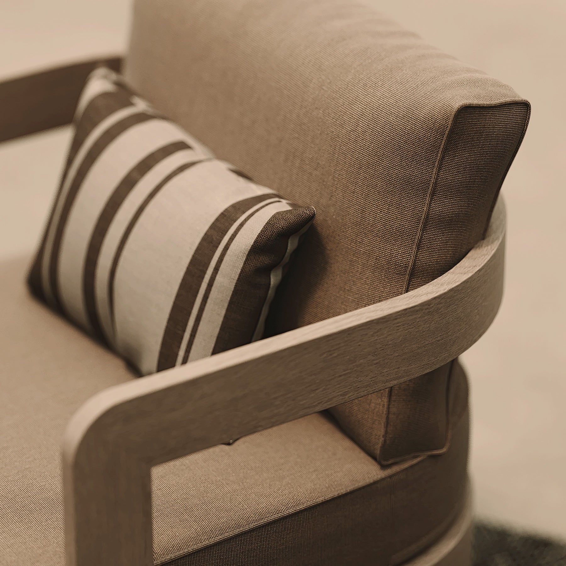 N3 Oak Lounge Chair Wheat Canvas - Image 4